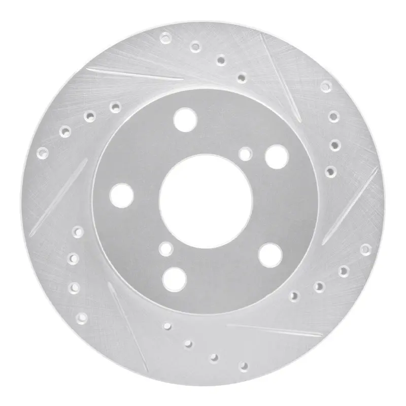 R1 91-95 Toyota Mr2 Front Right Drilled & Slotted Silver Brake Rotor 1