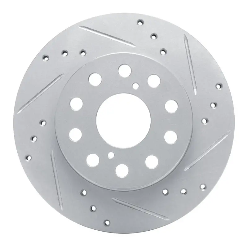 R1 91-95 Toyota Mr2 Rear Right Drilled & Slotted Silver Brake Rotor 1