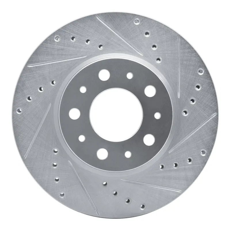 R1 91-95 Volvo 740 Front Right Drilled & Slotted Silver Brake Rotor 1