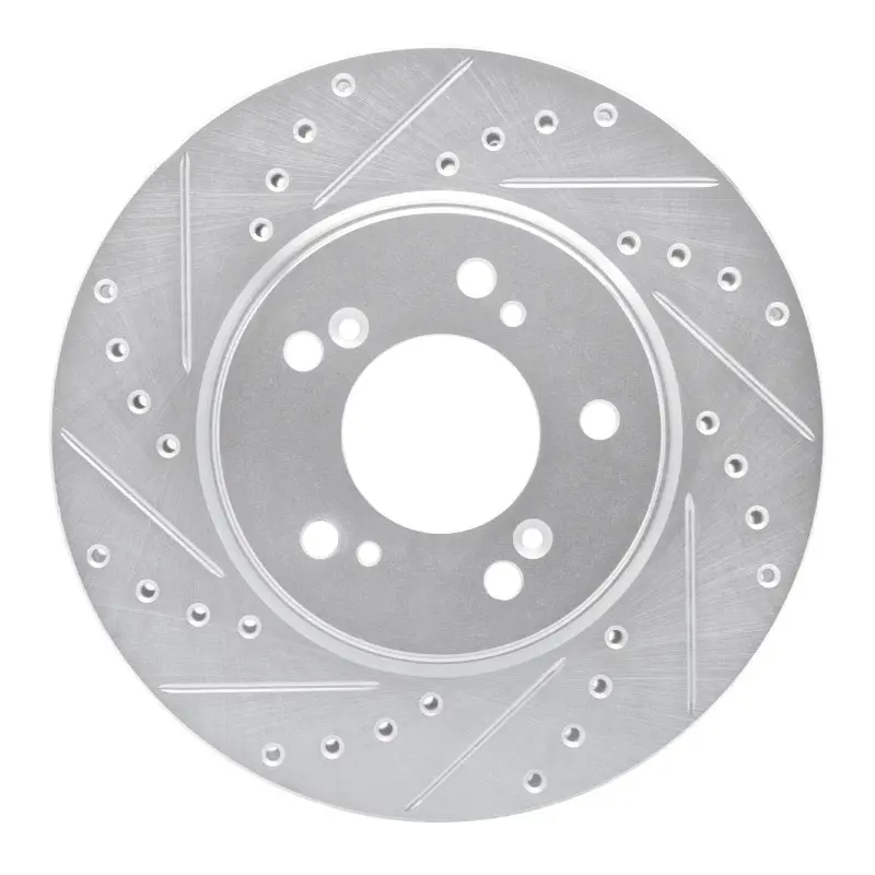 R1 91-96 Acura Nsx Front Left Drilled & Slotted Silver Brake Rotor 1
