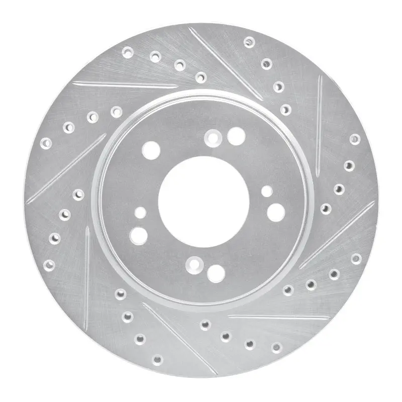 R1 91-96 Acura Nsx Front Right Drilled & Slotted Silver Brake Rotor 1