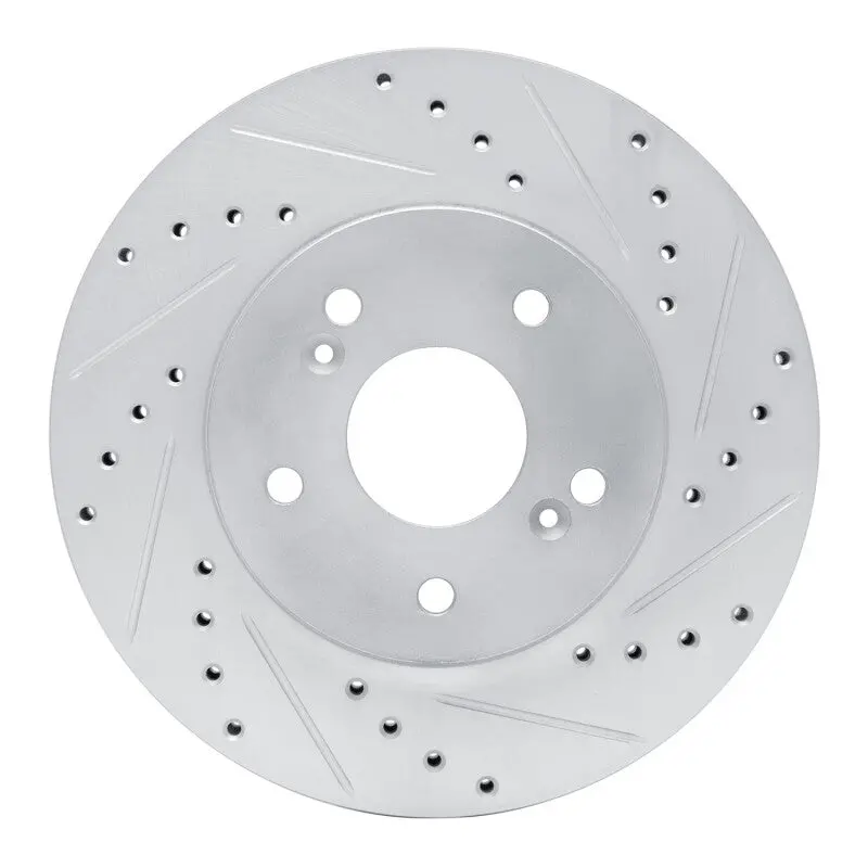 R1 91-96 Acura Nsx Rear Right Drilled & Slotted Silver Brake Rotor 1