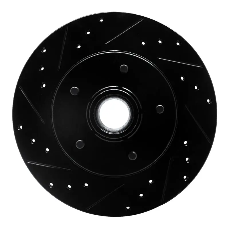 R1 91-96 Buick Commercial Chassis Front Left Drilled & Slotted Black Brake Rotor 1