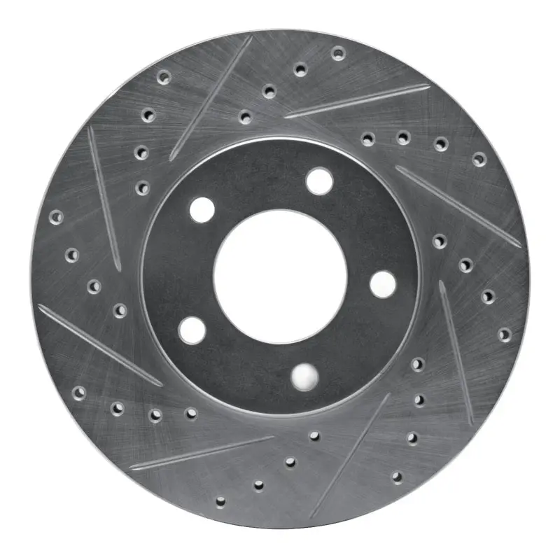 R1 91-96 Chrysler Town & Country Front Left Drilled & Slotted Silver Brake Rotor 1
