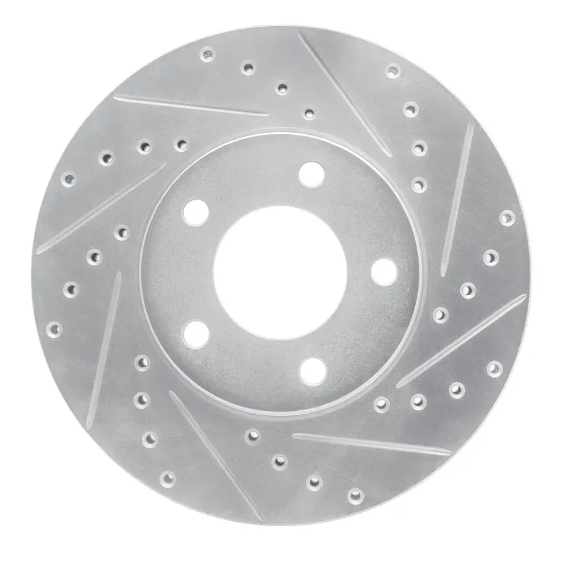 R1 91-96 Chrysler Town & Country Front Right Drilled & Slotted Silver Brake Rotor 1