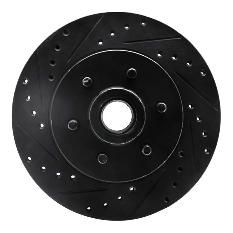 R1 91-96 Dodge Dakota Rwd Front Left Drilled & Slotted Black Brake Rotor 1