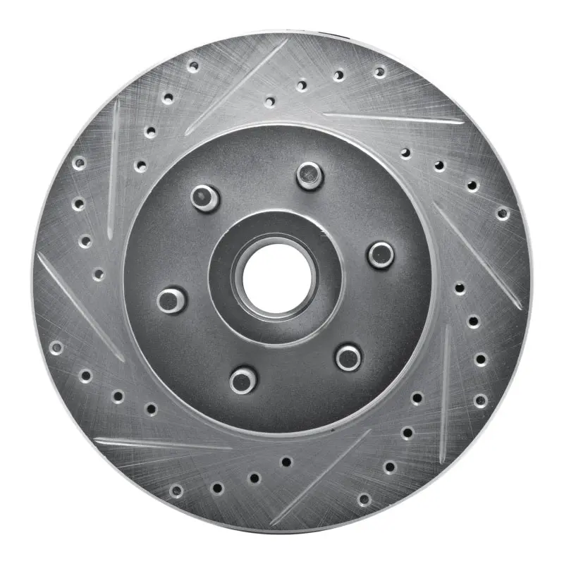 R1 91-96 Dodge Dakota Rwd Front Left Drilled & Slotted Silver Brake Rotor 1