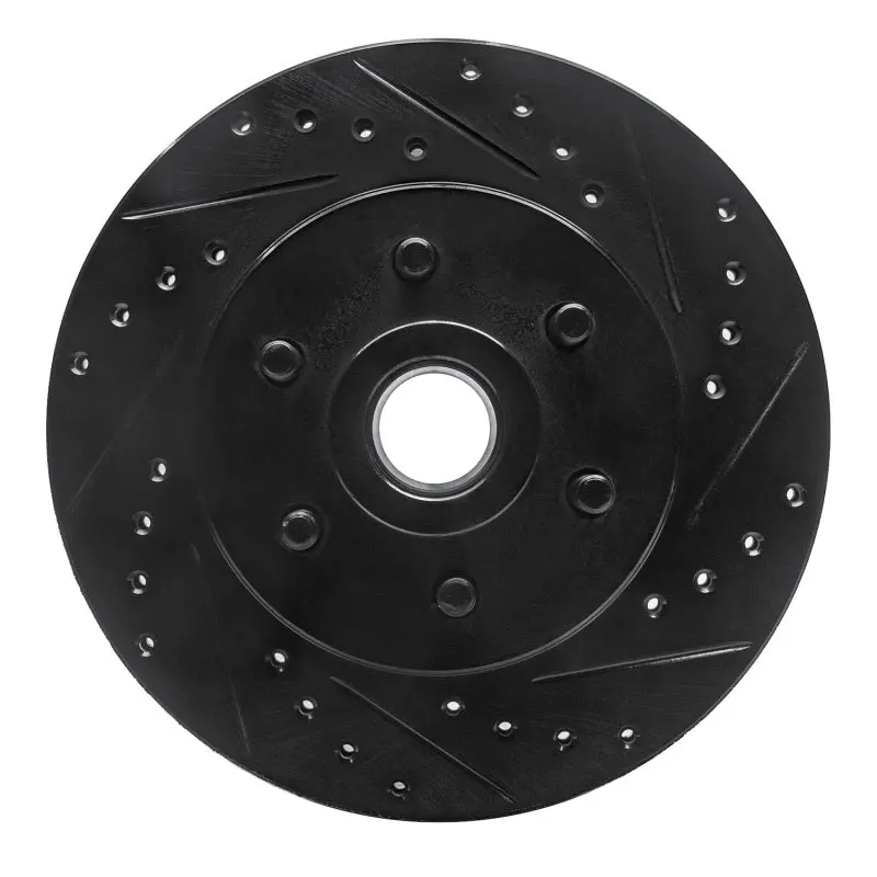 R1 91-96 Dodge Dakota Rwd Front Right Drilled & Slotted Black Brake Rotor 1