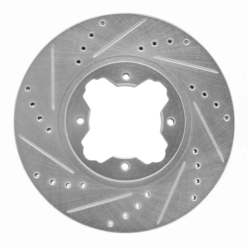 R1 91-97 Acura Cl Front Left Drilled & Slotted Silver Brake Rotor 1