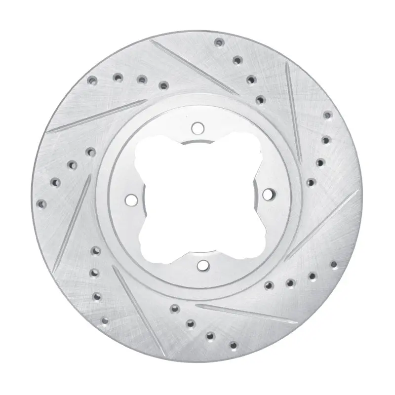 R1 91-97 Acura Cl Front Right Drilled & Slotted Silver Brake Rotor 1