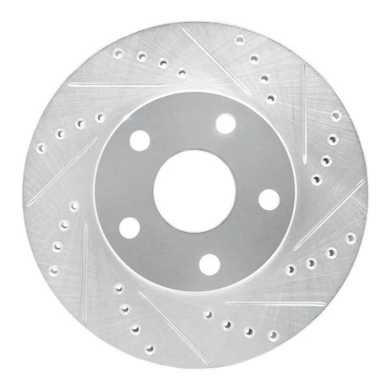 R1 91-97 Toyota Previa Front Right Drilled & Slotted Silver Brake Rotor 1