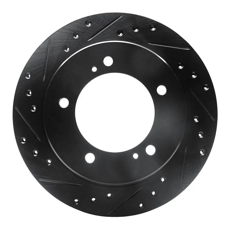 R1 91-98 Chevrolet Tracker Front Left Drilled & Slotted Black Brake Rotor 1