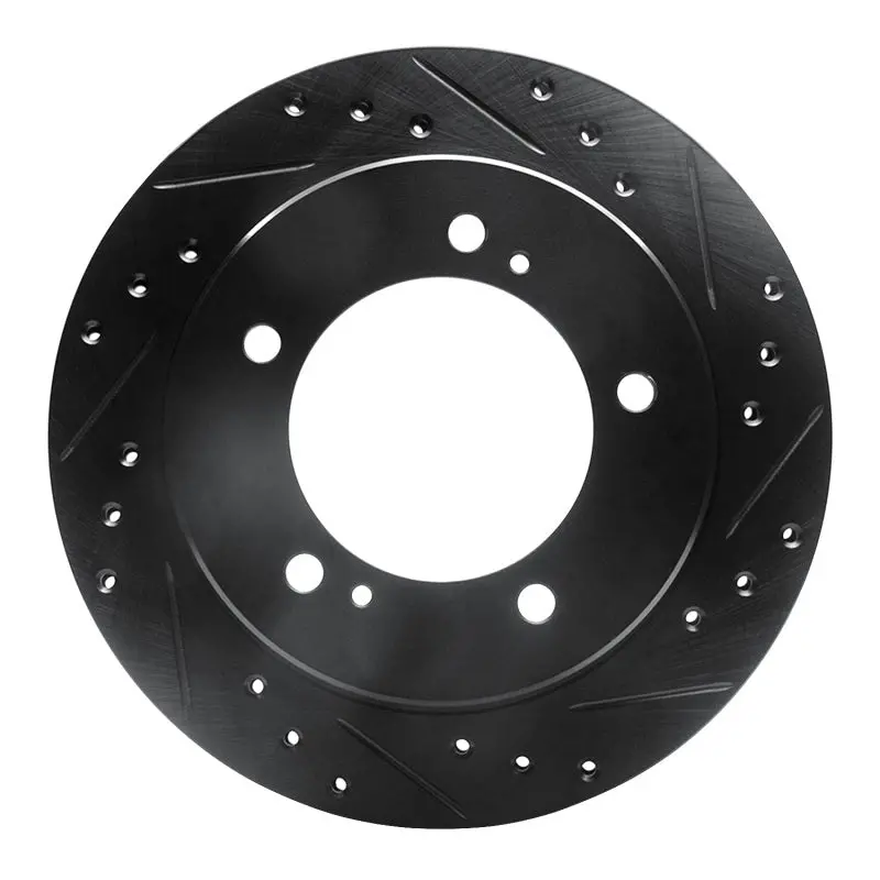 R1 91-98 Chevrolet Tracker Front Right Drilled & Slotted Black Brake Rotor 1