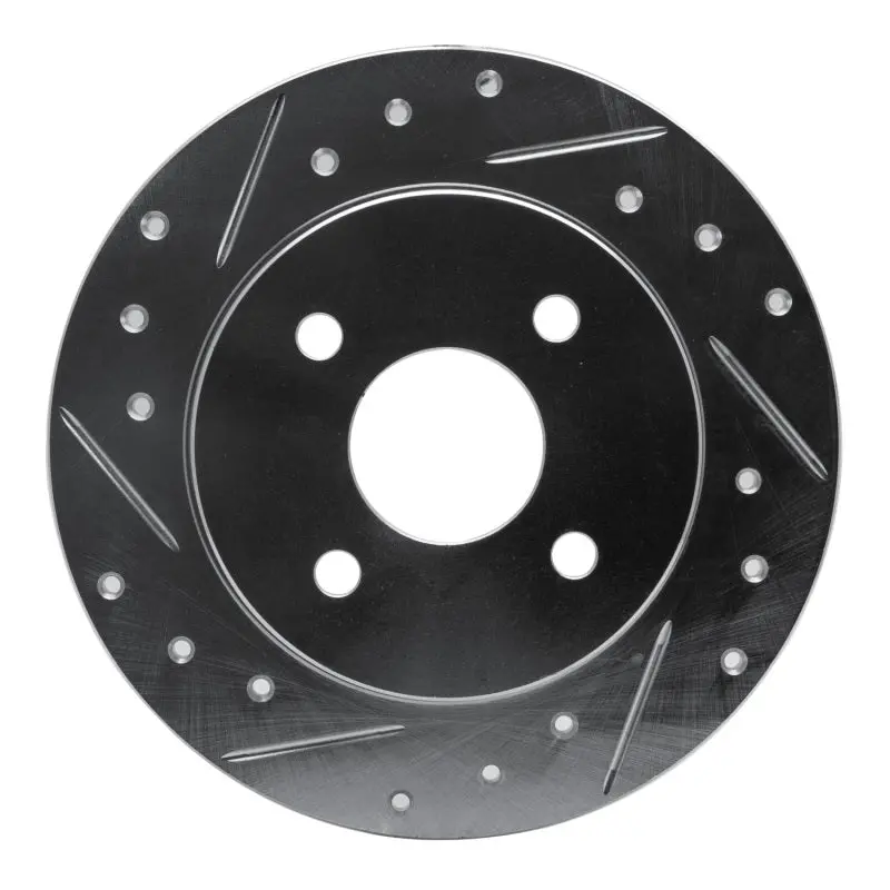 R1 91-98 Saturn Sw1 Rear Left Drilled & Slotted Silver Brake Rotor 1