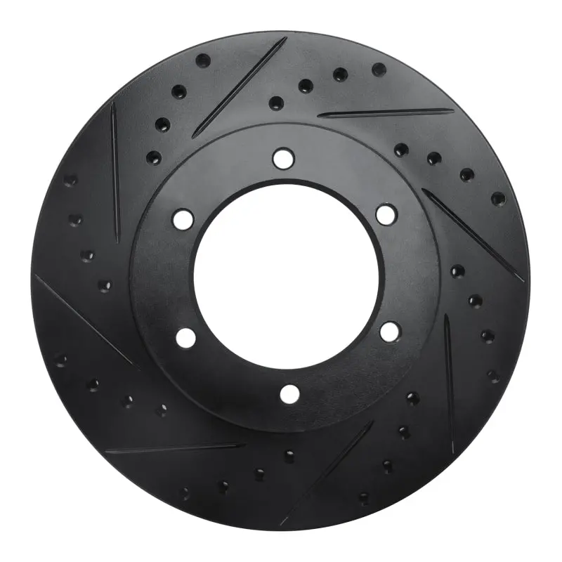 R1 91-98 Toyota 4Runner Front Left Drilled & Slotted Black Brake Rotor 1