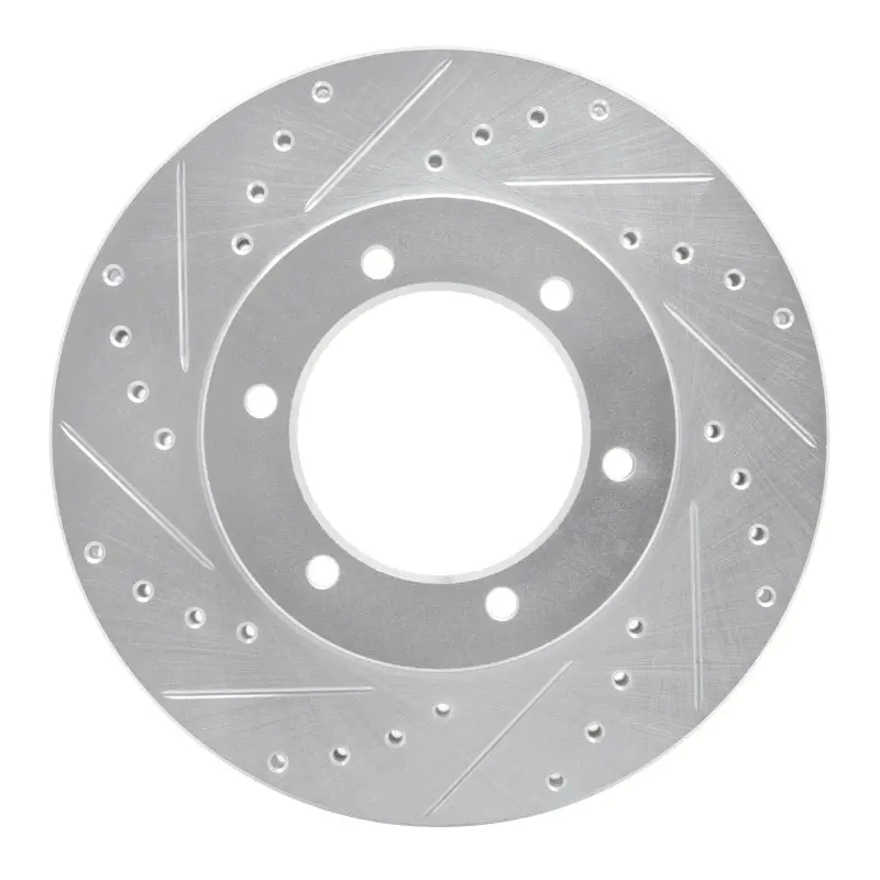 R1 91-98 Toyota T100 Front Left Drilled & Slotted Silver Brake Rotor 1