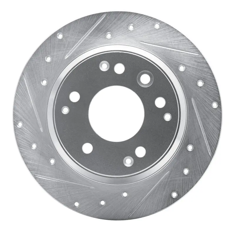 R1 91-99 Acura Legend Rear Left Drilled & Slotted Silver Brake Rotor 1