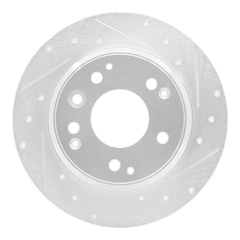R1 91-99 Acura Legend Rear Right Drilled & Slotted Silver Brake Rotor 1