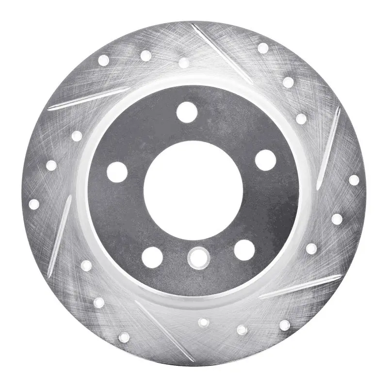 R1 91-99 Bmw 323I Rear Right Drilled & Slotted Silver Brake Rotor 1