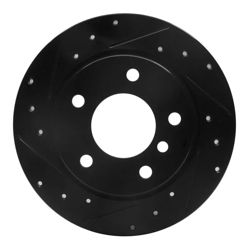 R1 91-99 Bmw 325Is Rear Left Drilled & Slotted Black Brake Rotor 1