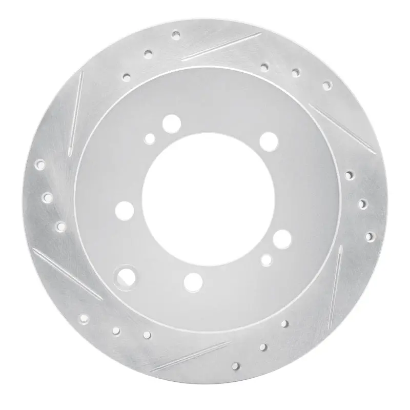 R1 91-99 Dodge Stealth Rear Left Drilled & Slotted Silver Brake Rotor 1