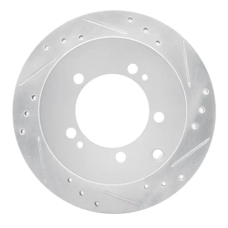 R1 91-99 Dodge Stealth Rear Right Drilled & Slotted Silver Brake Rotor 1