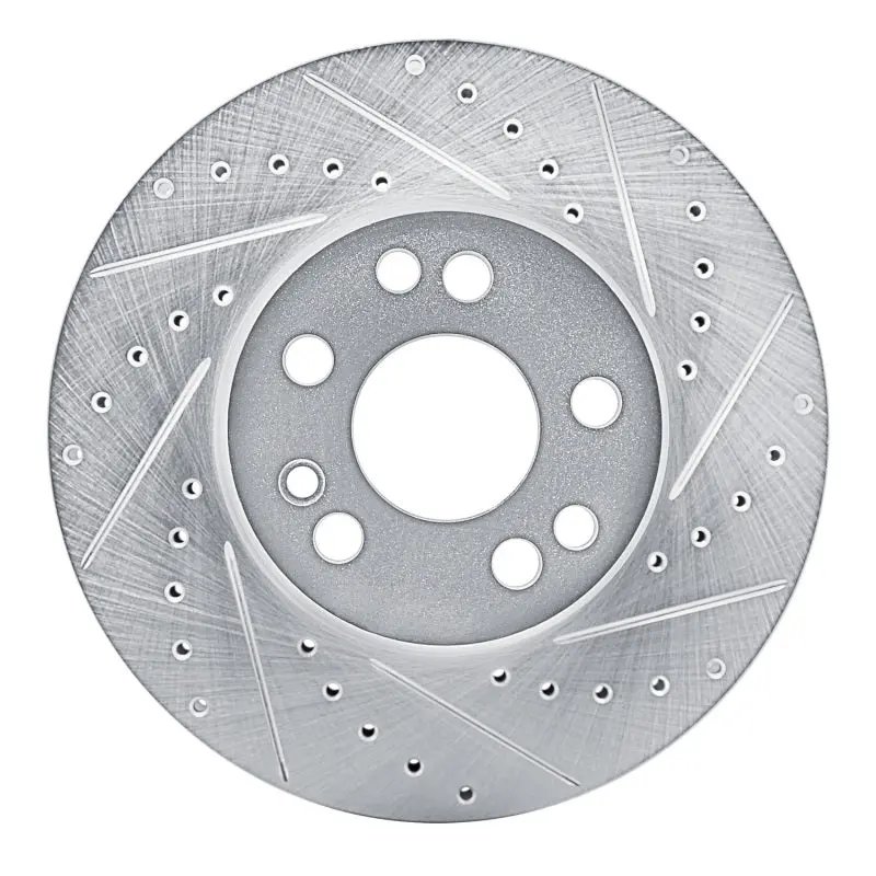 R1 91-99 Mercedes-Benz S320 Front Right Drilled & Slotted Silver Brake Rotor 1