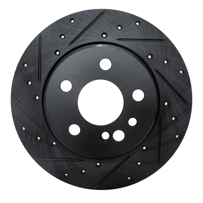 R1 91-99 Mercedes-Benz S320 Rear Right Drilled & Slotted Black Brake Rotor 1