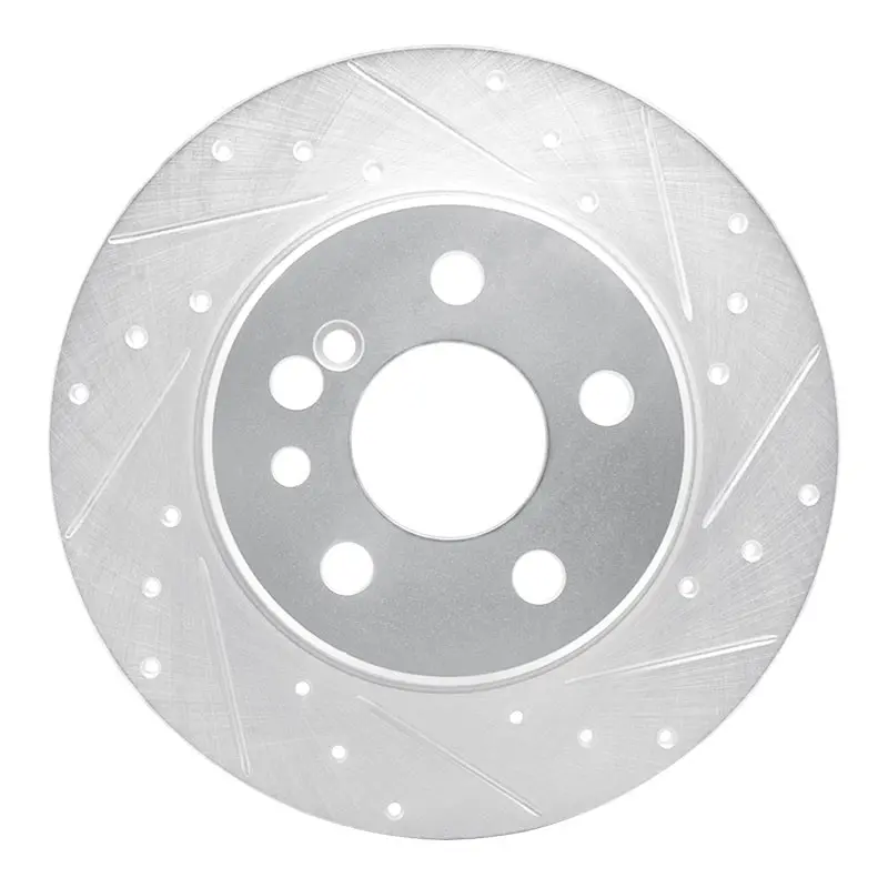 R1 91-99 Mercedes-Benz S350 Rear Right Drilled & Slotted Silver Brake Rotor 1