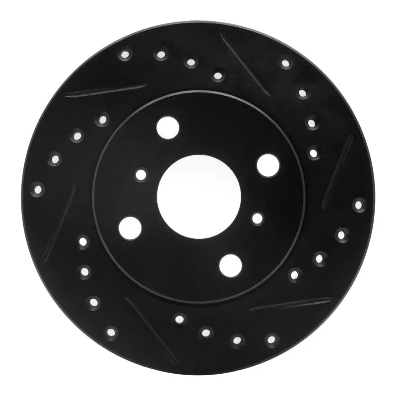 R1 91-99 Toyota Paseo Front Right Drilled & Slotted Black Brake Rotor 1