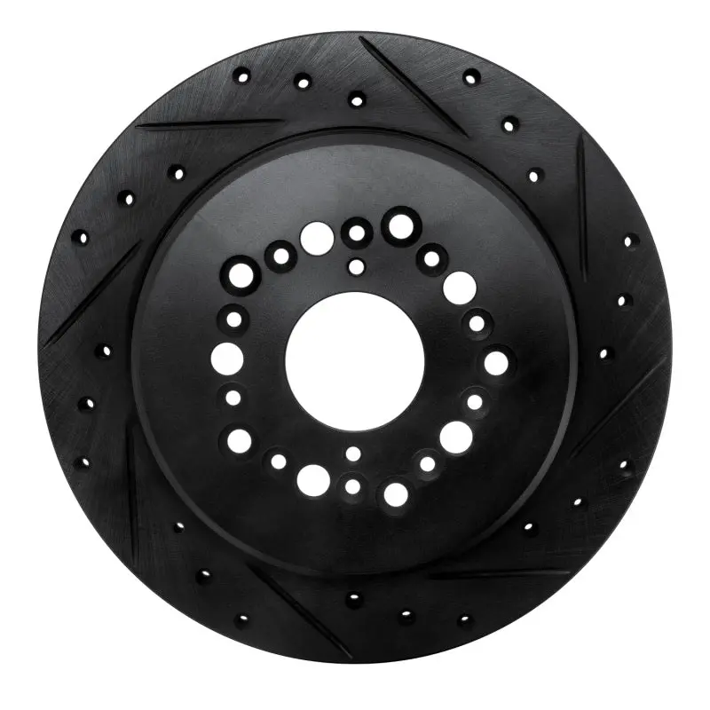 R1 92-00 Lexus Gs300 Rear Right Drilled & Slotted Black Brake Rotor 1