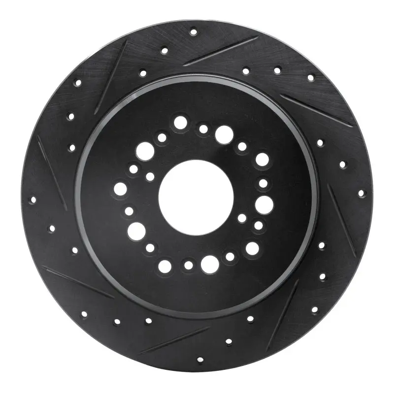 R1 92-00 Lexus Ls400 Rear Left Drilled & Slotted Black Brake Rotor 1