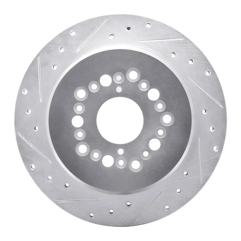 R1 92-00 Lexus Ls400 Rear Left Drilled & Slotted Silver Brake Rotor 1