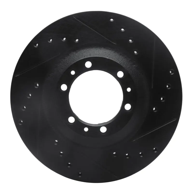 R1 92-02 Acura Slx Front Right Drilled & Slotted Black Brake Rotor 1