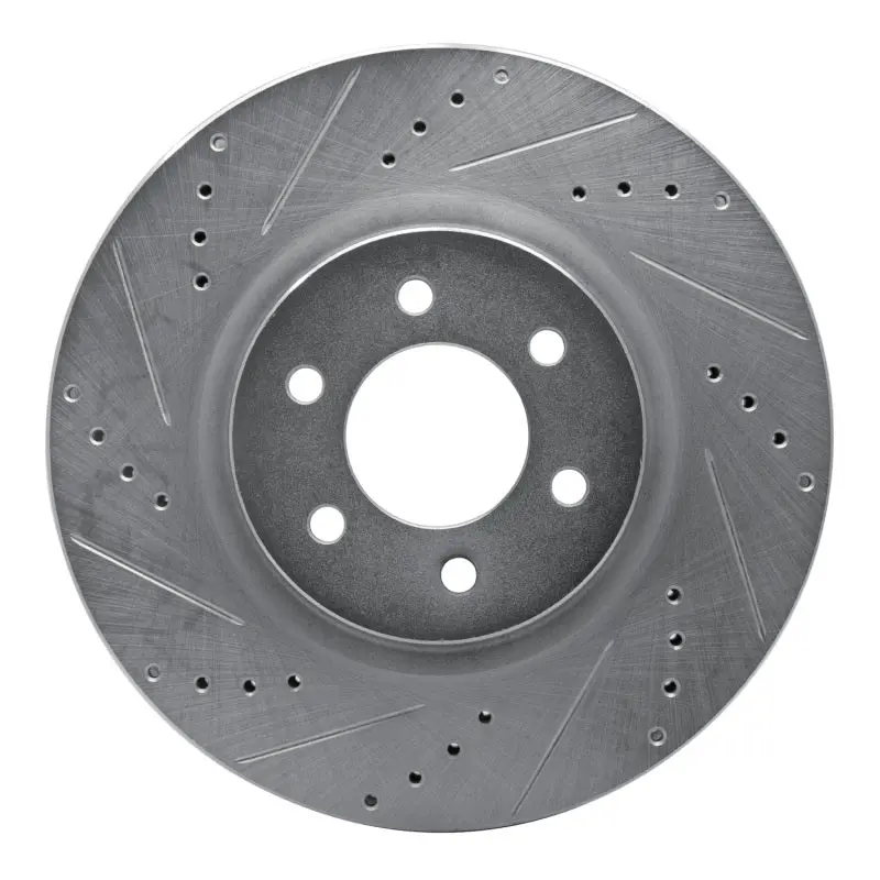 R1 92-02 Dodge Viper Front Left Drilled & Slotted Silver Brake Rotor 1