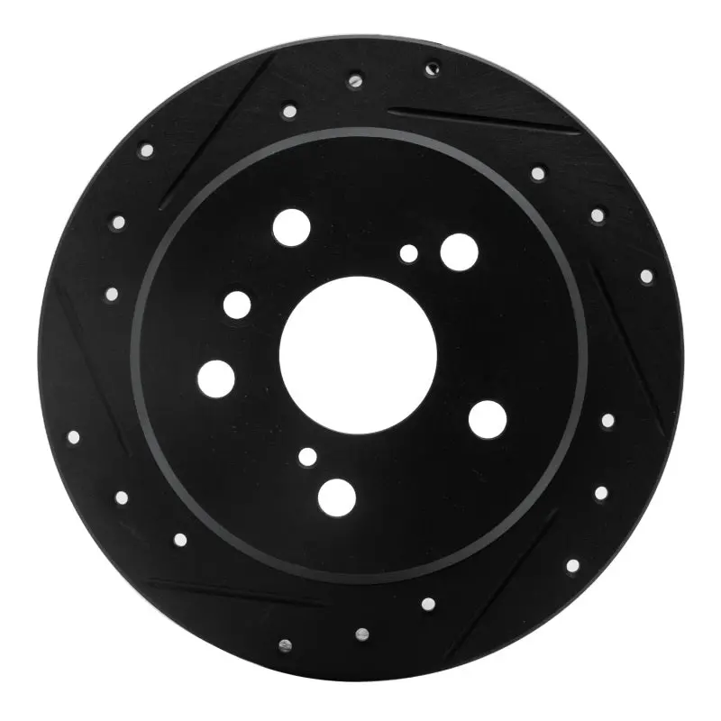 R1 92-03 Lexus Es300 Rear Left Drilled & Slotted Black Brake Rotor 1