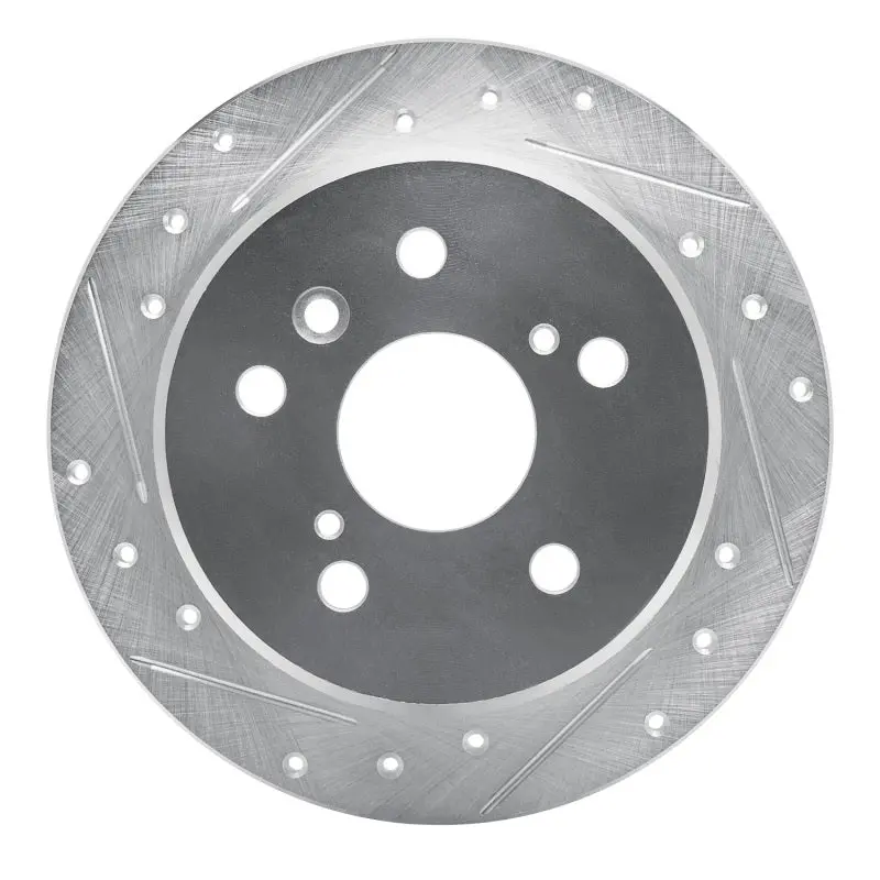 R1 92-03 Lexus Es300 Rear Left Drilled & Slotted Silver Brake Rotor 1