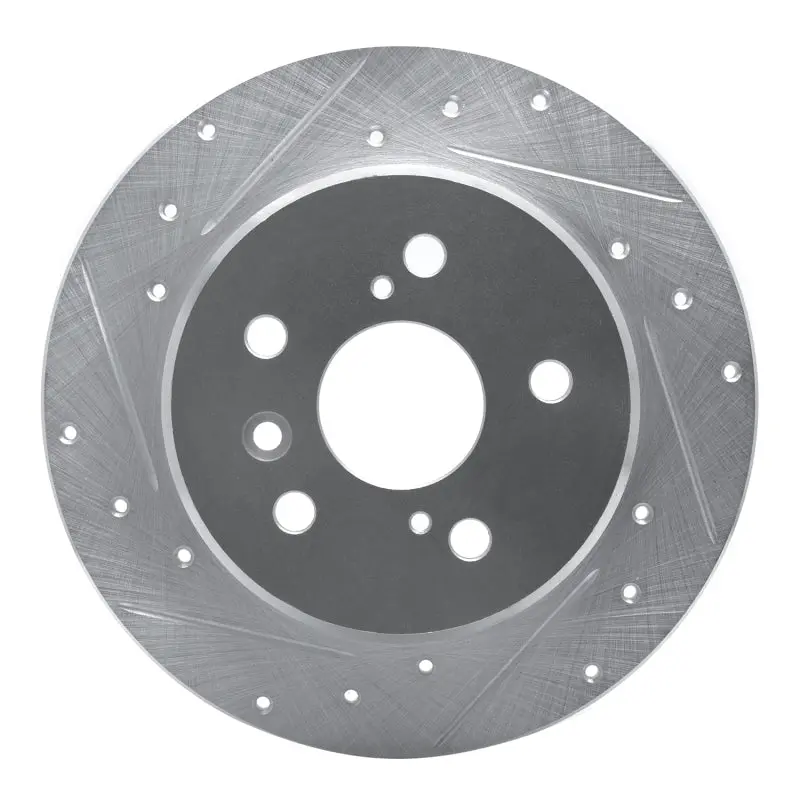 R1 92-03 Lexus Es300 Rear Left Drilled & Slotted Silver Brake Rotor 1