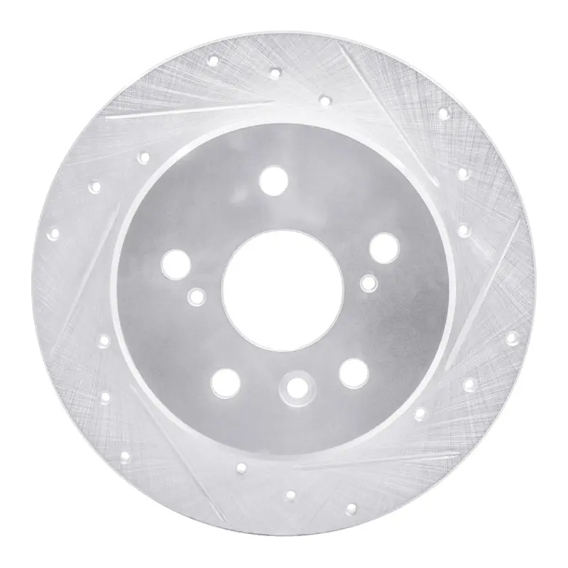 R1 92-03 Lexus Rx300 Rear Right Drilled & Slotted Silver Brake Rotor 1