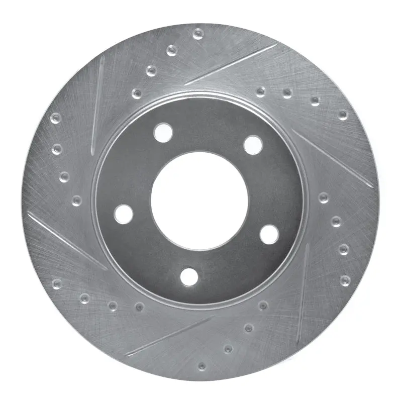 R1 92-03 Mazda Protege Front Left Drilled & Slotted Silver Brake Rotor 1