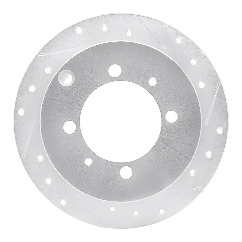 R1 92-04 Dodge Colt Rear Right Drilled & Slotted Silver Brake Rotor 1