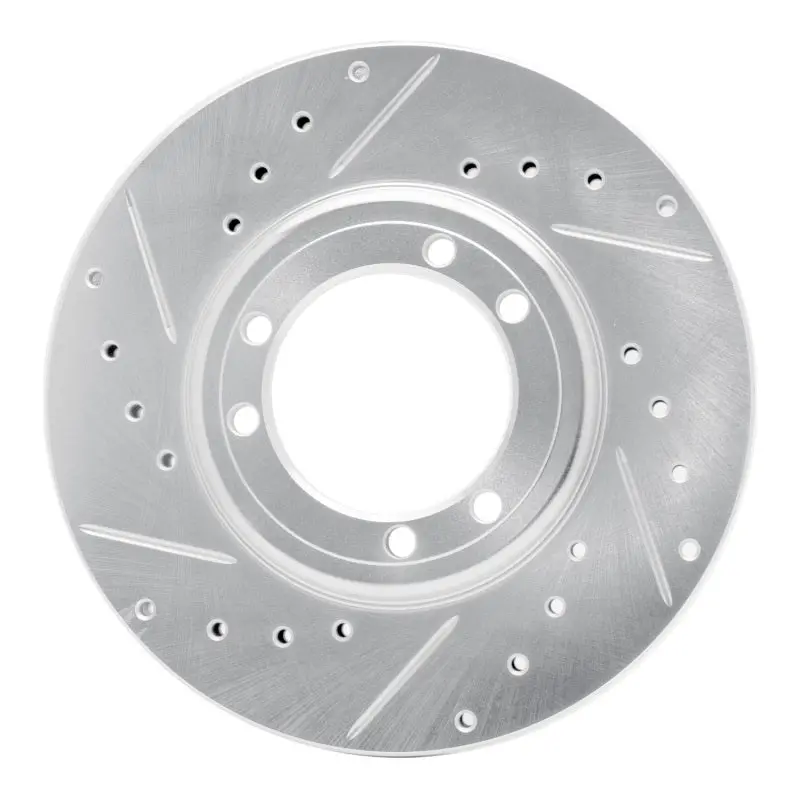 R1 92-04 Hummer H1 Front Left Rear Left Drilled & Slotted Silver Brake Rotor 1