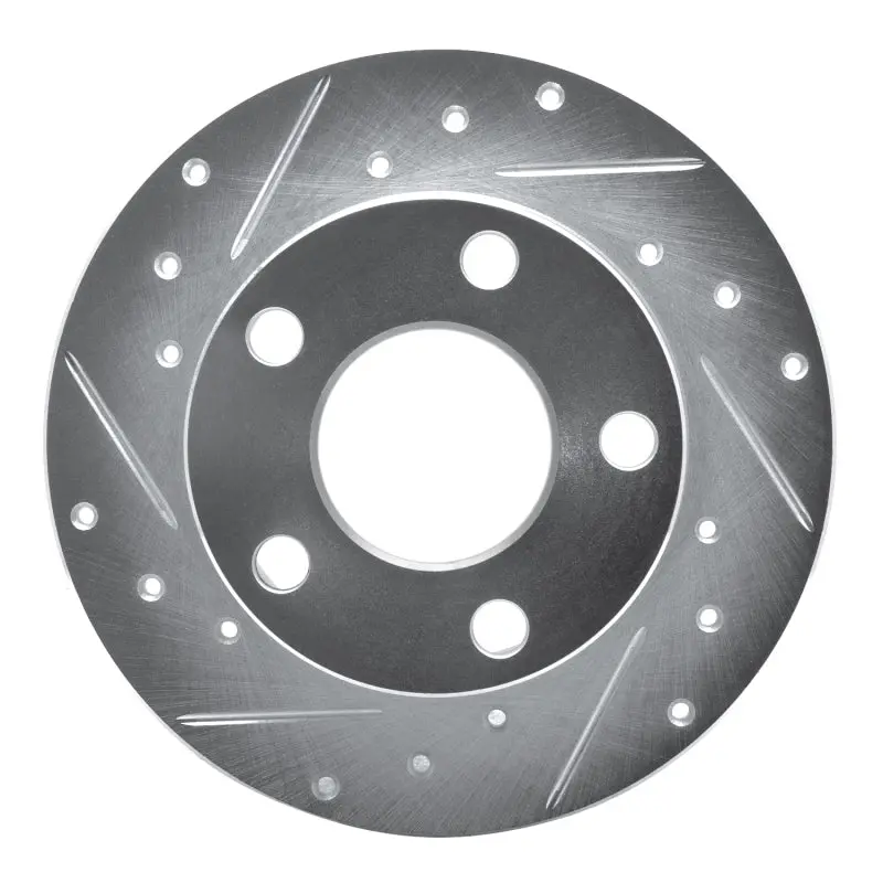 R1 92-05 Audi A6 (Mexico) Rear Left Drilled & Slotted Silver Brake Rotor 1