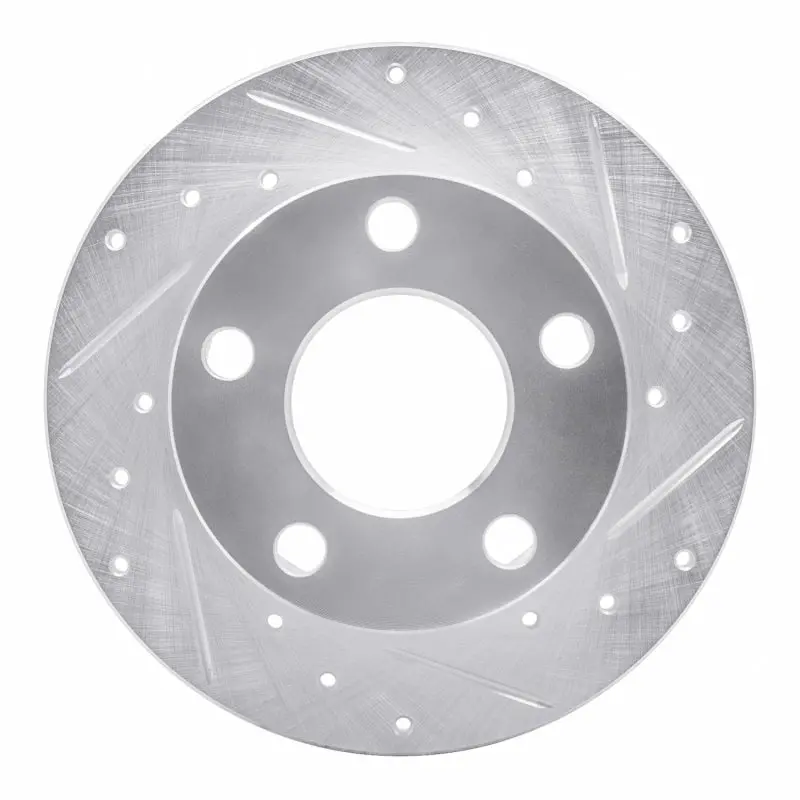 R1 92-05 Audi A6 (Mexico) Rear Right Drilled & Slotted Silver Brake Rotor 1