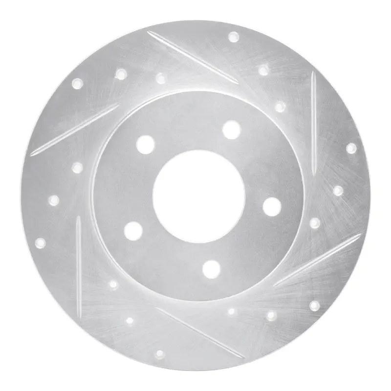 R1 92-05 Buick Lesabre Rear Right Drilled & Slotted Silver Brake Rotor 1