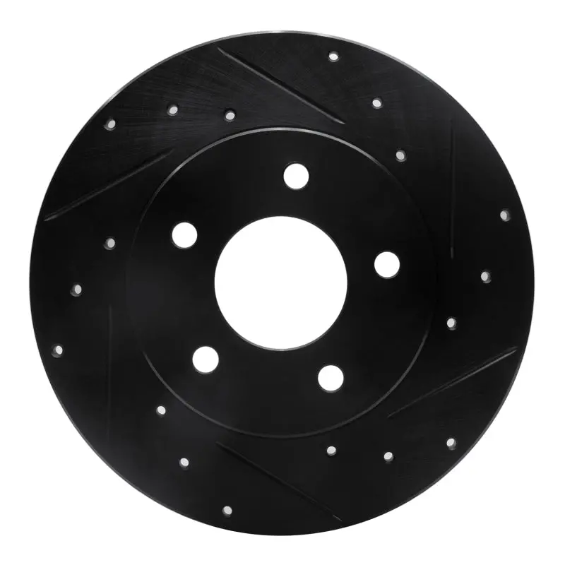 R1 92-05 Buick Park Avenue Rear Right Drilled & Slotted Black Brake Rotor 1