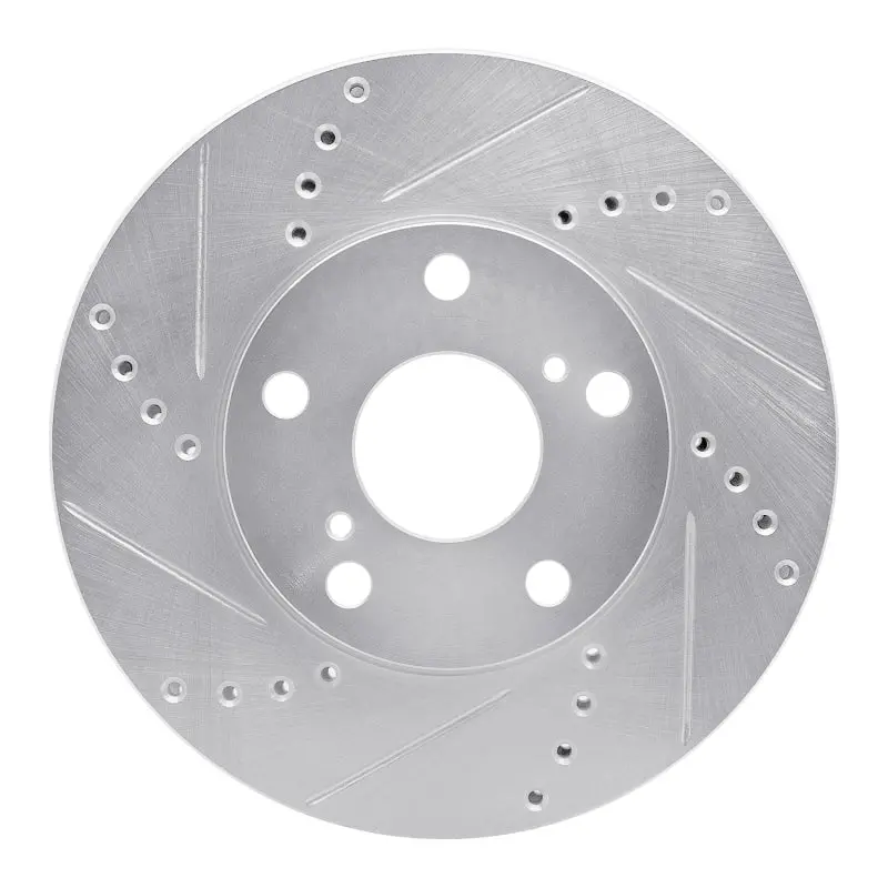 R1 92-06 Lexus Es300 Front Left Drilled & Slotted Silver Brake Rotor 1