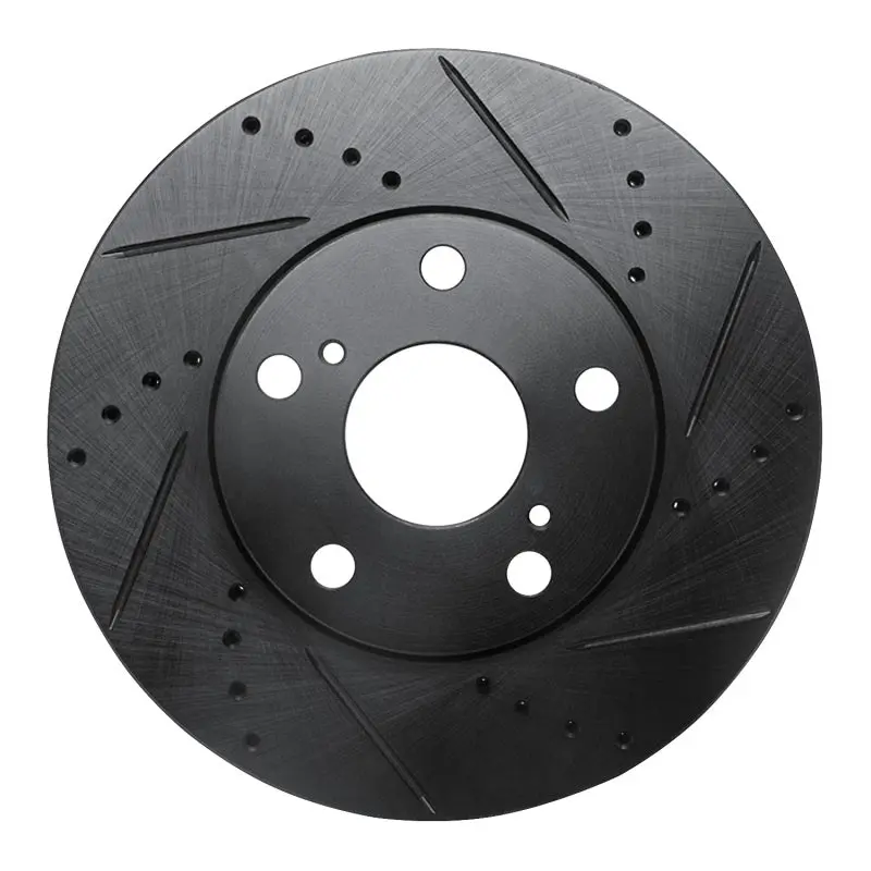 R1 92-06 Lexus Es300 Front Right Drilled & Slotted Black Brake Rotor 1