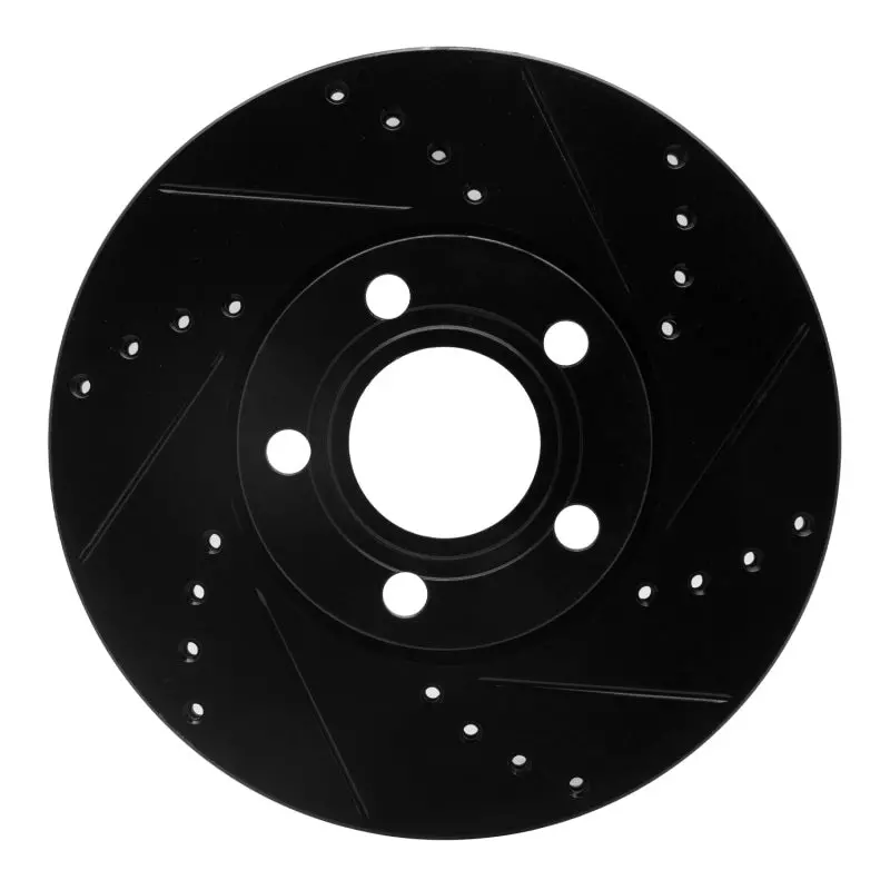 R1 92-08 Audi A4 (Usa/Canada) Front Right Drilled & Slotted Black Brake Rotor 1