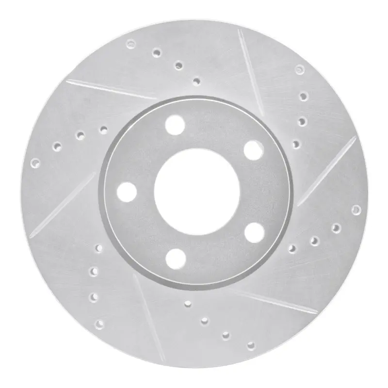 R1 92-08 Audi A6 Quattro Front Right Drilled & Slotted Silver Brake Rotor 1